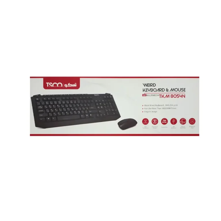 ست ماوس و کیبورد با سیم تسکو مدل TKM 8054